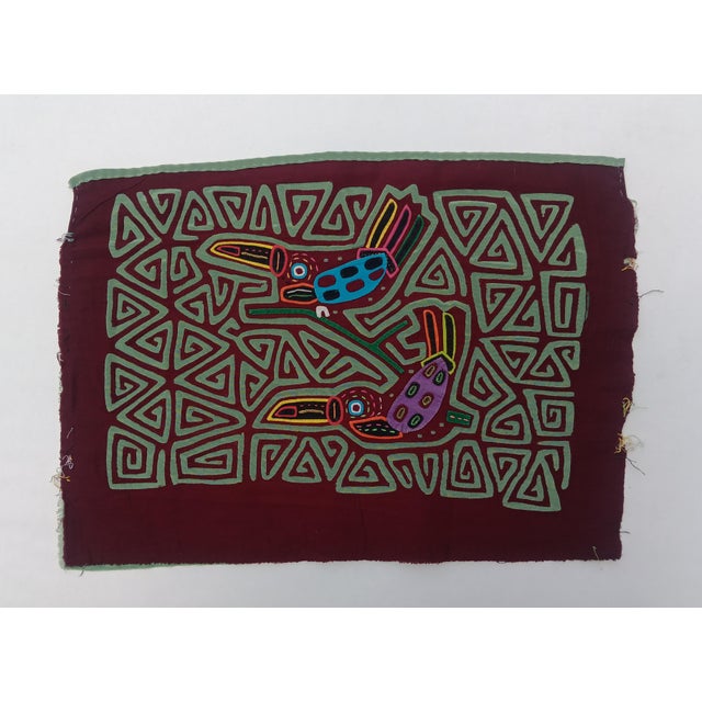 Mola Fabric by Cuna Indians from San Blas Island, Panama, 1970s For Sale - Image 3 of 3
