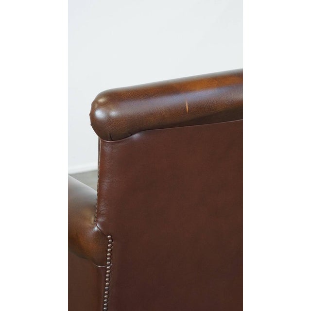 English Style Chair in Dark Brown Cowhide For Sale - Image 12 of 13