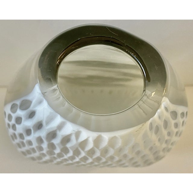 White Lace Pattern Glass Vase For Sale In Miami - Image 6 of 11