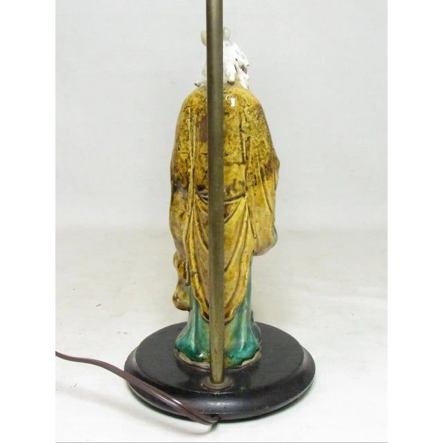 1930s Vintage Chinese Mud Man Lamp For Sale - Image 5 of 12