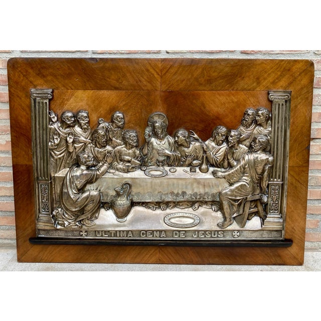 Wood The Last Supper, 20th Century, Metal Relief For Sale - Image 7 of 10