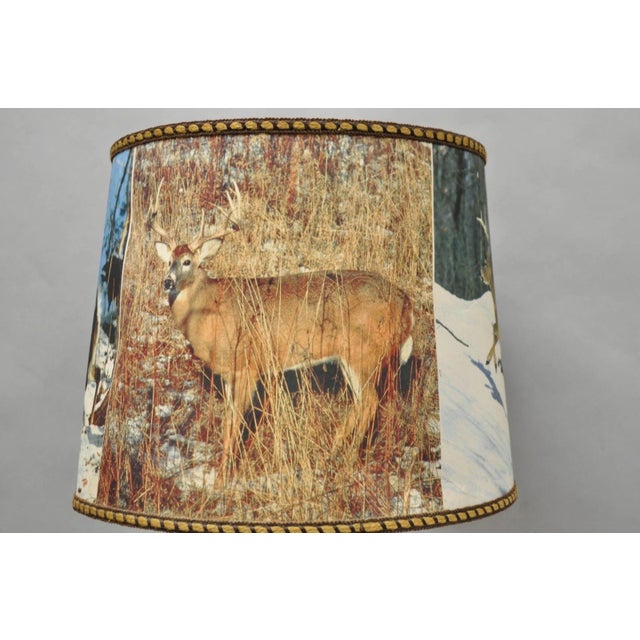 Vintage Rustic Taxidermy Tripod Deer Hoof Foot Cabin Decor Table Lamp W/ Shade For Sale In Philadelphia - Image 6 of 17