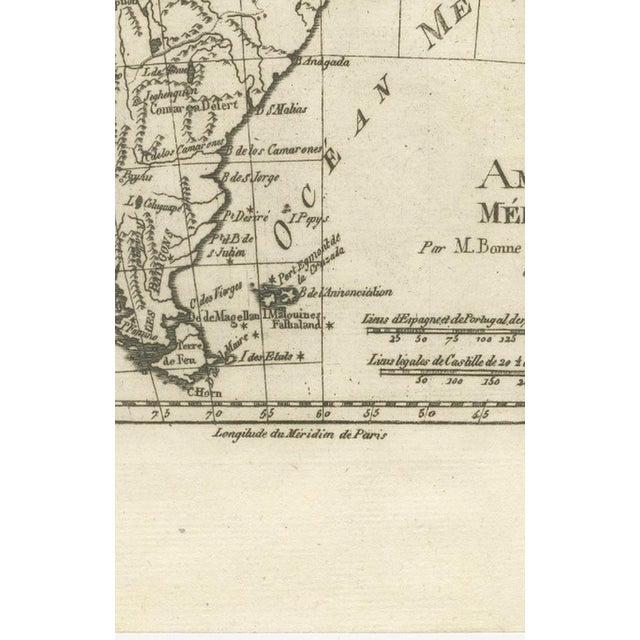 Antique South America Enlightenment Map by Rigobert Bonne, 1780s For Sale - Image 10 of 12