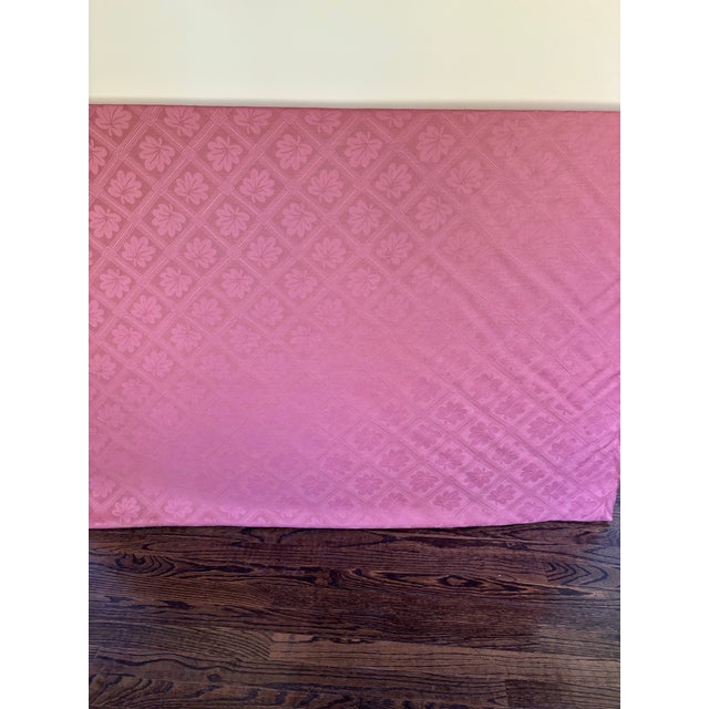 Traditional Vintage Mauve Leaf & Diamond Pattern Fabric- 3 Yards For Sale - Image 3 of 4