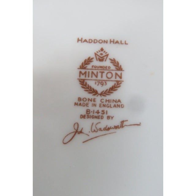 Ceramic Minton Haddon Hall Bone China Trinket Dish 3pc Set John Wadsworth Coasters 4901b For Sale - Image 7 of 18