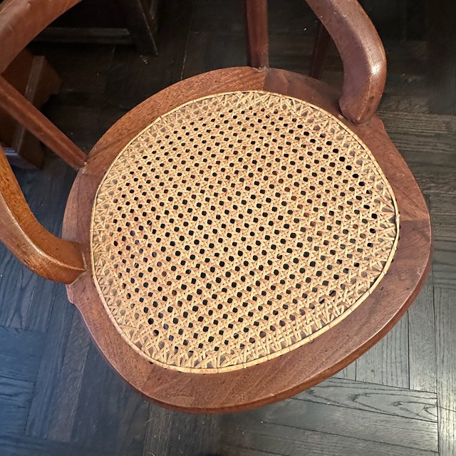 Antique Victorian Eastlake Cane Chair With Burl Inlays For Sale In New York - Image 6 of 9