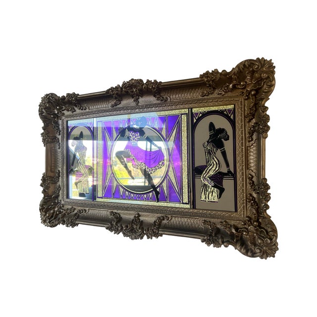 We have for your consideration a very gorgeous vintage postmodern modern early 1980s or late 1970s wall art mirror. Mirror...