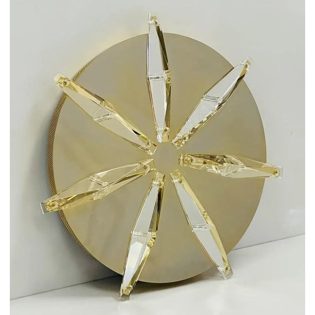 2010s Brass & Crystal Ceiling/Wall Light Made in Italy For Sale - Image 5 of 12