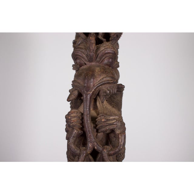 Architectural Consoles with Yalis and Horsemen from Chettinad, 19th Century, Set of 2 For Sale - Image 4 of 9