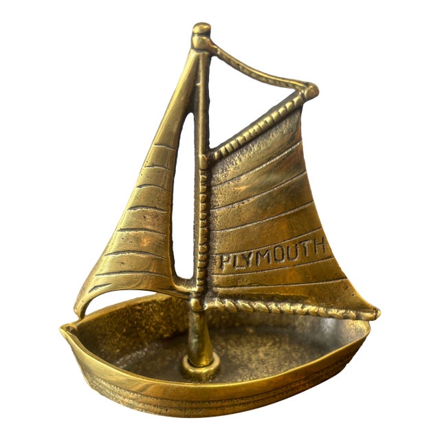 Vintage English Brass Sailboat For Sale