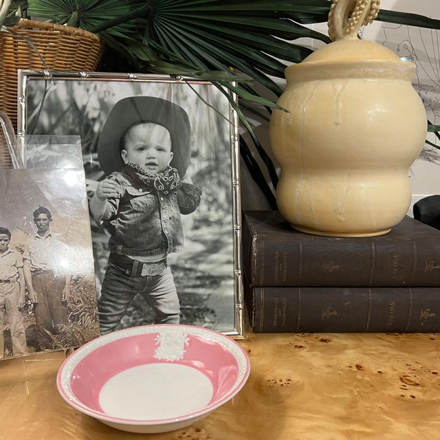 Antique German Pink Cameo Porcelain Plate With Classical Profile, C. Late 1800s For Sale - Image 4 of 7