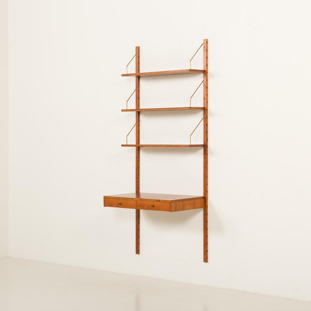 1960s Mid-Century Modern Danish Shelving Unit with Desk, 1960s For Sale - Image 5 of 14