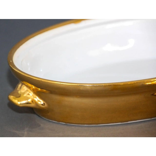 Mid 20th Century Royal Worcester England Oval Lidded Tureen Lustre Gold For Sale - Image 5 of 12