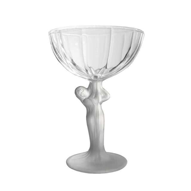 Art Deco Style Ice Cream Cups from Ząbkowice Glassworks, Set of 6, in Very Good conditions. Designed 1950 to 1959 This...