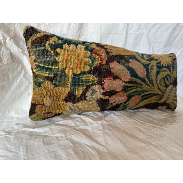 17th Century Flemish Verdure Tapestry Pillow For Sale - Image 4 of 5