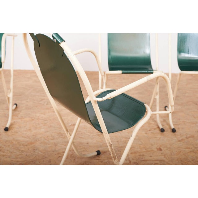 Metal Chairs in Tubular Steel and Cream-Colored Lacquered by Harry Sebel, 1947, Set of 4 For Sale - Image 7 of 15