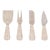 Artifacts Rattan Stainless-Steel Cheese Knives with Gift Box in White - Set of 4 For Sale
