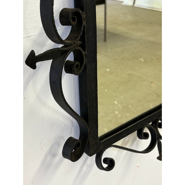 1960s Wrought Iron Wall Mirror For Sale - Image 4 of 7