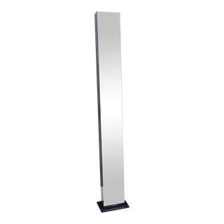 Vintage 1970s Casella Polished Chrome Skyscraper Torchiere Floor Lamp For Sale