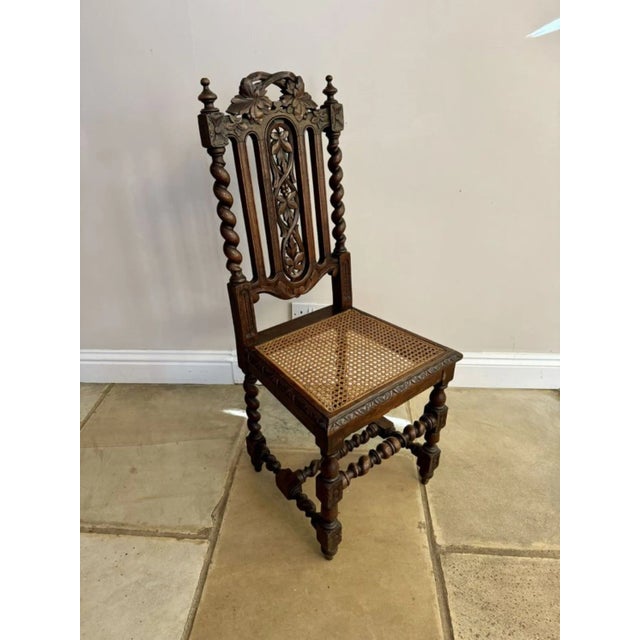 Antique Victorian Carved Oak Dining Chairs, 1860, Set of 8 For Sale - Image 9 of 12