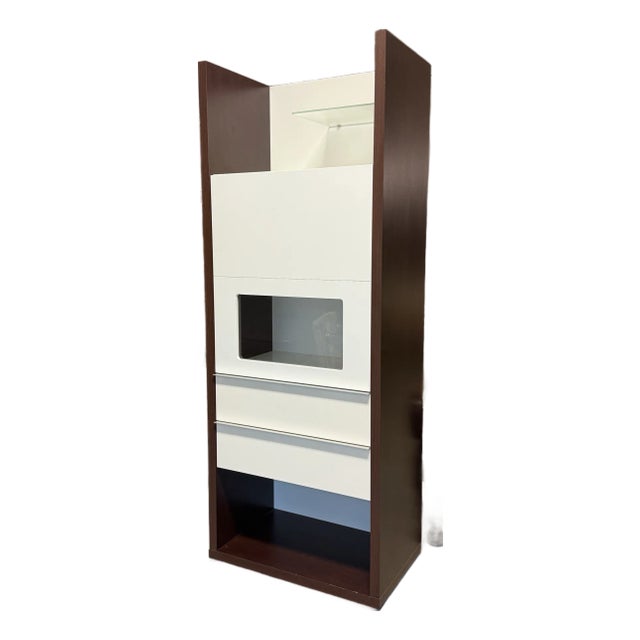 Custom Design Dark Brown + White Laminate Cabinet For Sale
