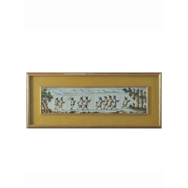 Ceramic Painted Tile Tetraptych by Antonio Vaccari for Albisola, 1960s For Sale - Image 7 of 7