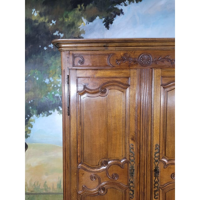 Small Louis XV Oak Wardrobe For Sale - Image 9 of 13