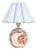 Giorgio Marble Mini Lamp, Natural Brass with Mist Blue Scalloped Shade For Sale