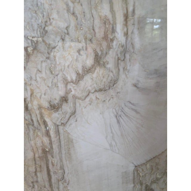 Metal 1970s Hollywood Regency Artedi Travertine and Brass End Tables - a Pair For Sale - Image 7 of 8