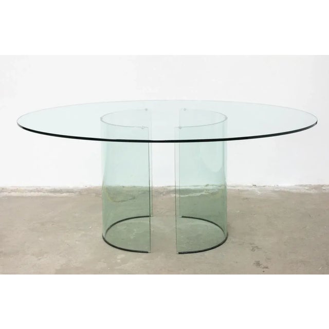 Oval Glass Table from Fiam, 1980s For Sale - Image 13 of 13