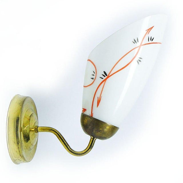 Glass Wall Lamp, Poland, 1950s, in Very Good conditions. Designed 1950 to 1959 This piece has an attribution mark, I am...