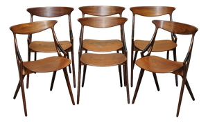Model 71 Dining Chairs by Arne Hovmand Olsen for Mogens Kold, 1959, Set of 6