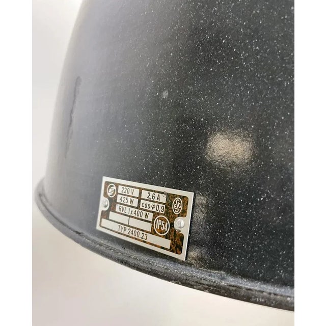 Large Industrial Enamel Factory Pendant Lamp from Elektrosvit, 1960s For Sale - Image 6 of 15