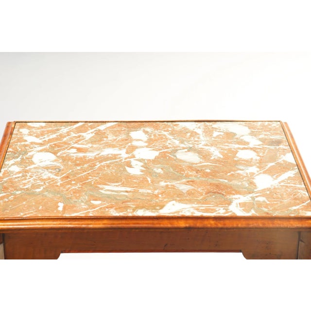 French 19th C. French Marble Top Walnut Table For Sale - Image 3 of 4