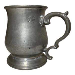 Share Rare Antique 18th Century 1700's Handmade Pewter Beer Child Mug Stein Touch Mark