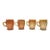 1910s Dugan Diamond Beaded Shell Carnival Marigold Glass Mugs W/ Handles - Set of 4 For Sale