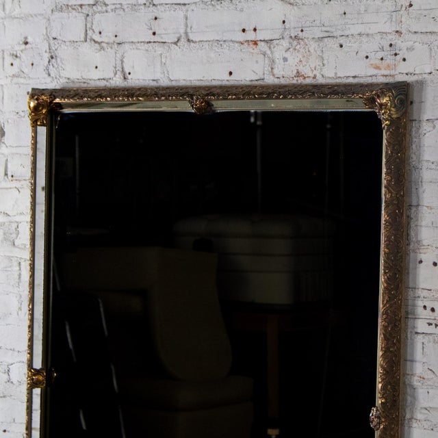 20th Century Neoclassic to Rococo Rectangular Large Wall Mirror With Ornate Gilded Frame For Sale - Image 14 of 18