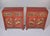 Pair of 19th Century Chinese Gansu Red-Painted Cabinets With Polychrome Floral Decoration For Sale - Image 4 of 13