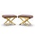 Mid-Century Modern Warren Lloyd for Weiman Mid Century Brass X Base Stools - Pair For Sale - Image 3 of 12