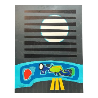 1980’s Original Abstract Road Trip Color Lithograph For Sale