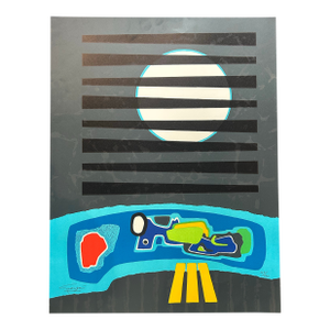 1980’s Original Abstract Road Trip Color Lithograph