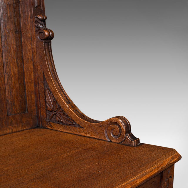 Antique Gothic Revival Hall Chair, Scottish Oak, Reception Seat, Victorian, 1870 For Sale - Image 10 of 12