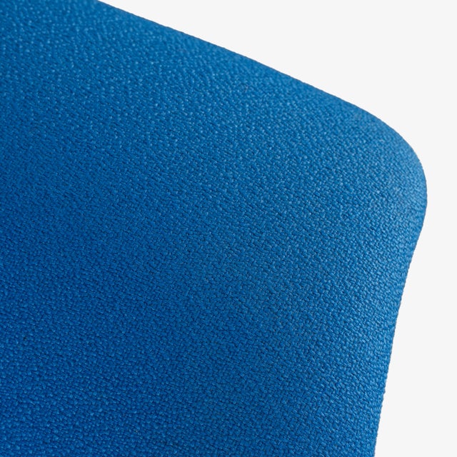 Herman Miller Swoop Plywood Lounge Chairs by Brian Kane in Original Blue Fabric Ash and Polished Chrome For Sale - Image 11 of 12