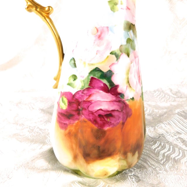1920s 1920s Signed Floral Chocolate Pot With Lid For Sale - Image 5 of 14