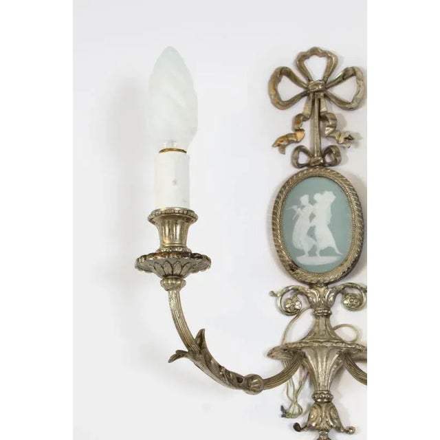 Antique Silver Plated Wall Lights, 1890s, Set of 2 For Sale - Image 4 of 7