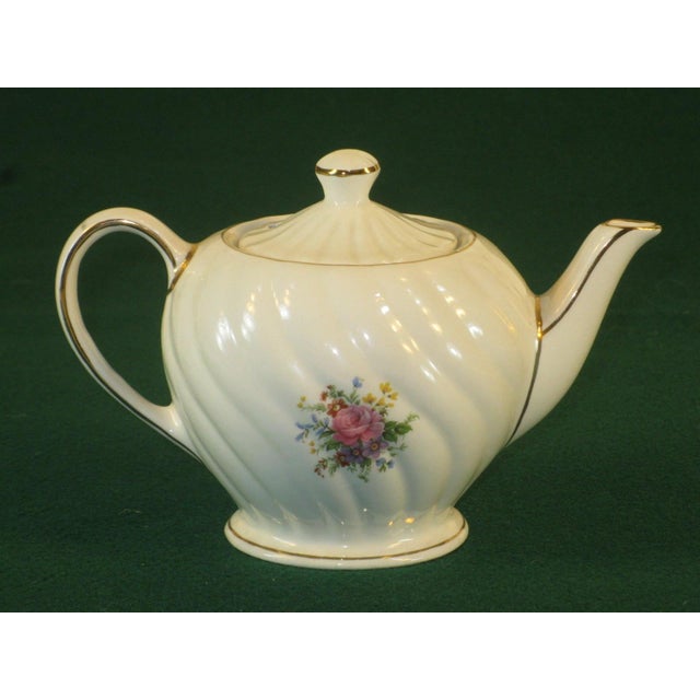 Vintage Rose Tea Pot, by Sadler England, Beautiful Fine Porcelain, Signed Stamped For Sale - Image 11 of 12