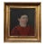 19th Century Danish Folk Art Portrait of Young Girl in Red Dress With Pearl Necklace (Oil on Board) For Sale