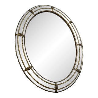 Vintage Venetian Style Oval Wall Mirror For Sale