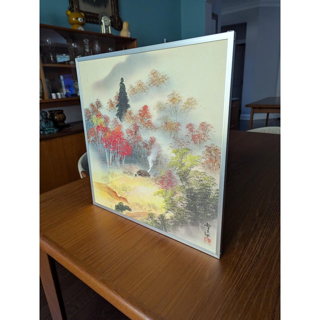 1980s Vintage Japanese Four Seasons Sansui Landscape Prints - Set of 4 For Sale - Image 11 of 17