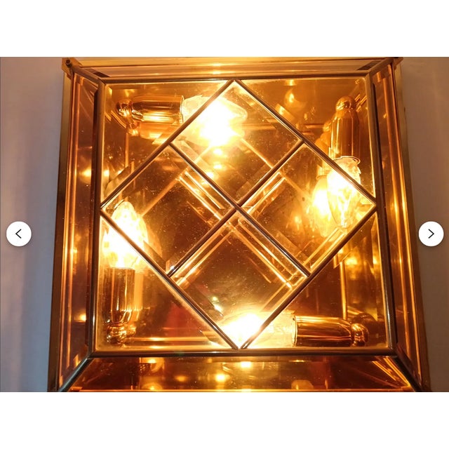Metal Modern Art Deco Murano Glass Ceiling Light, 1970s For Sale - Image 7 of 12